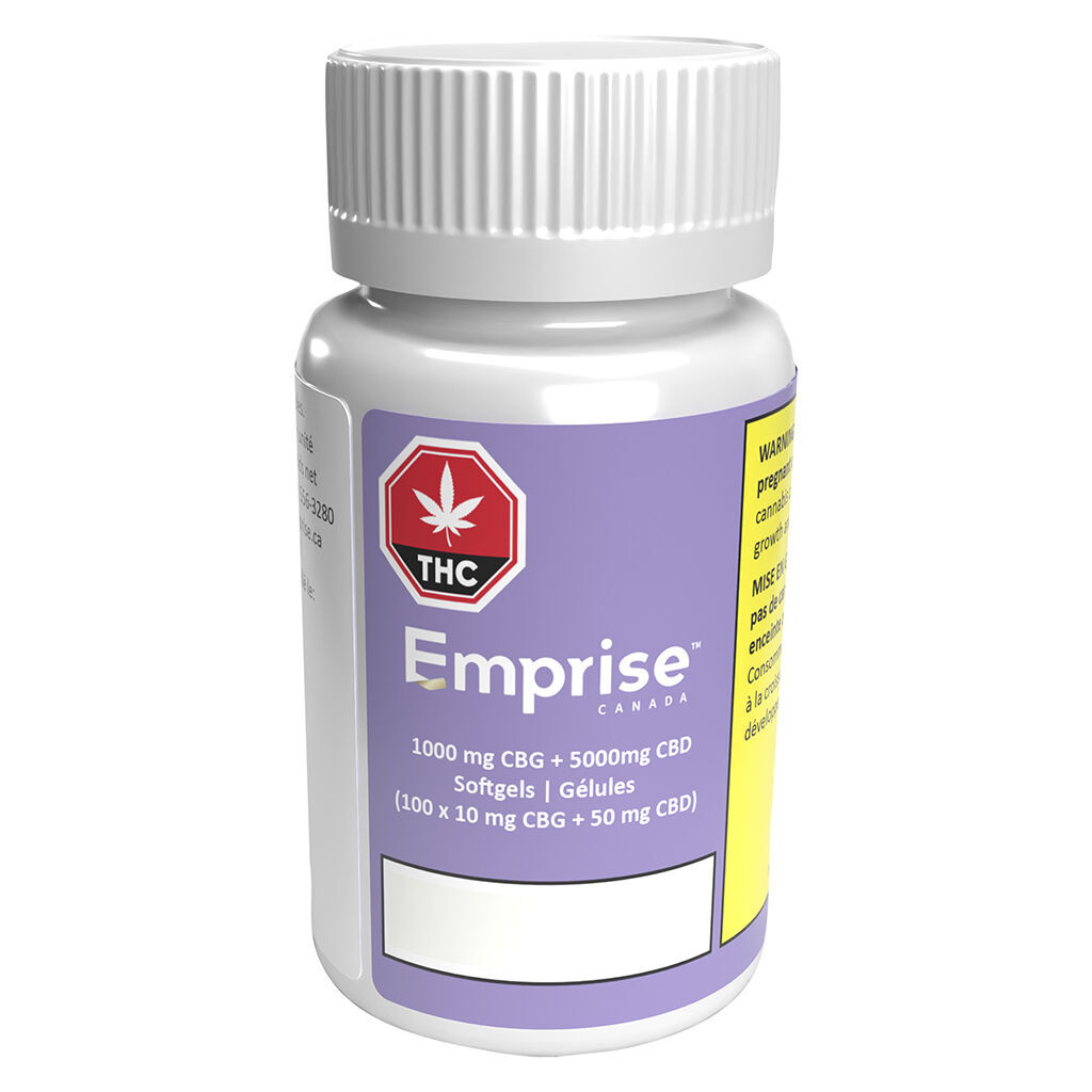 1000 CBG + 5000 CBD Softgels (10 CBG + 50 CBD)