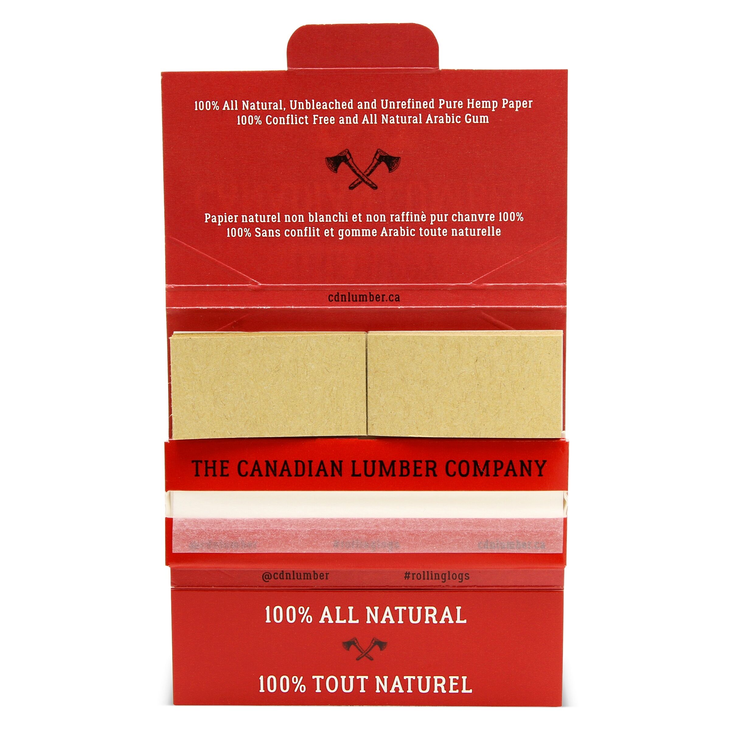 Greens Unbleached Hemp Rolling Papers with Tips