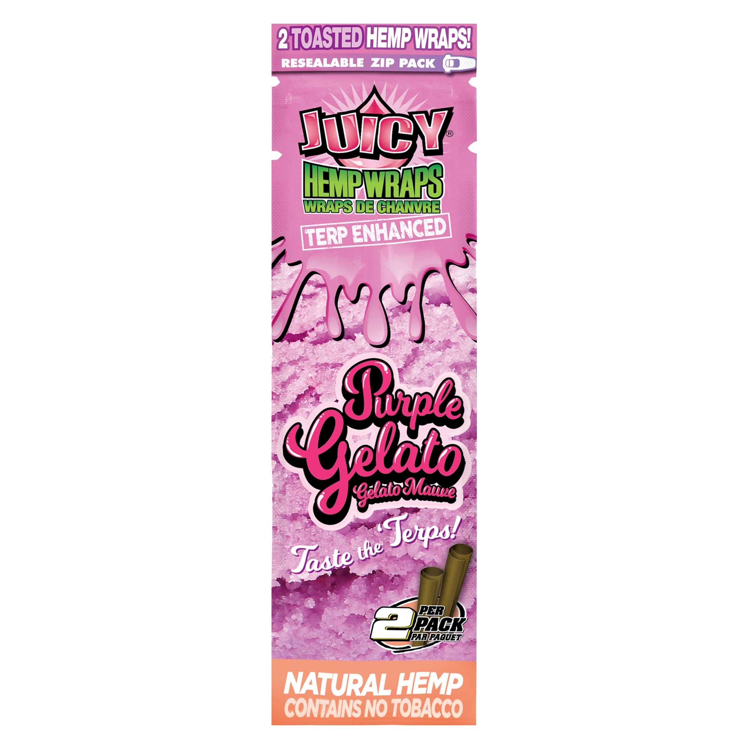 Juicy Jays - Terp-Enhanced Purple Gelato Hemp Wraps - 2 Sheets