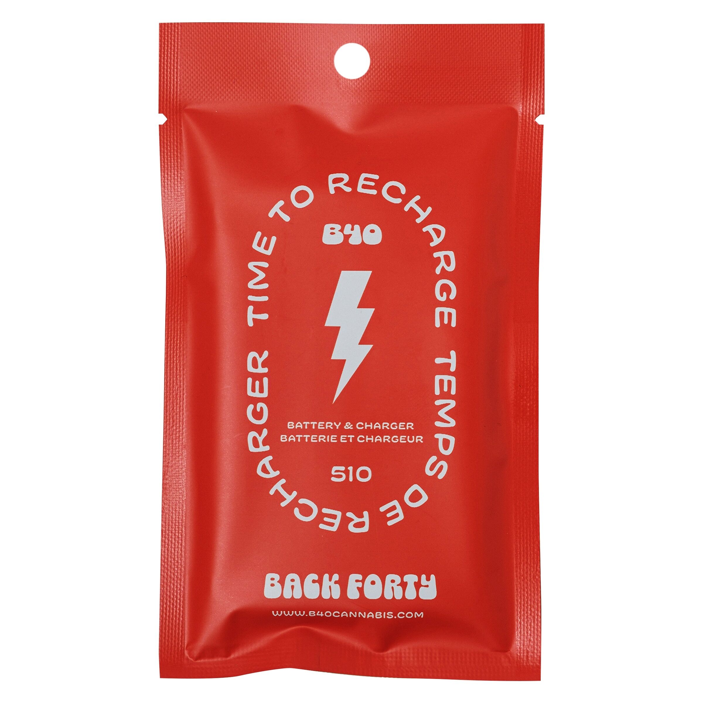 Back Forty - 510 Vape Battery - Silver