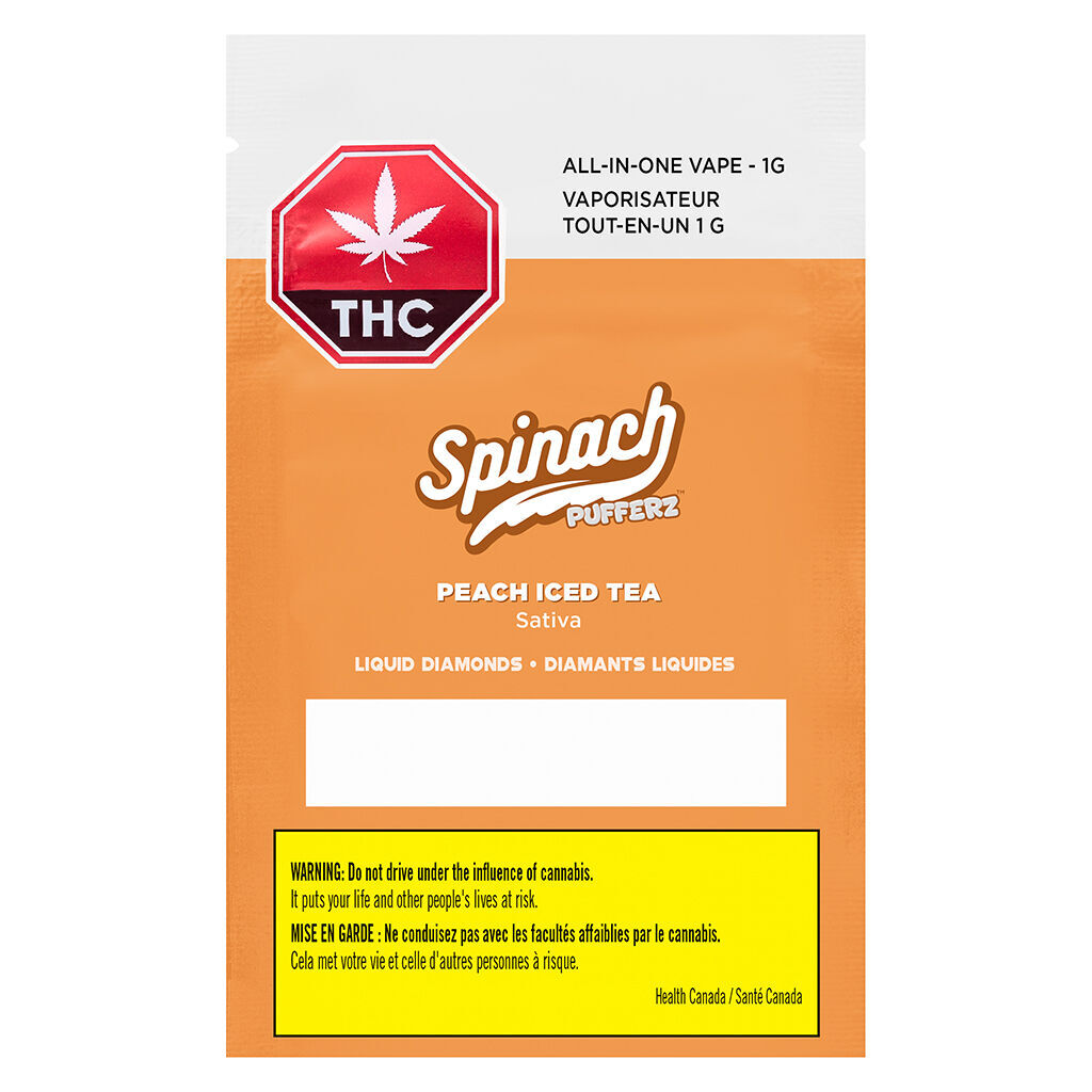 Pufferz Peach Iced Tea All-in-One Liquid Diamonds Vape