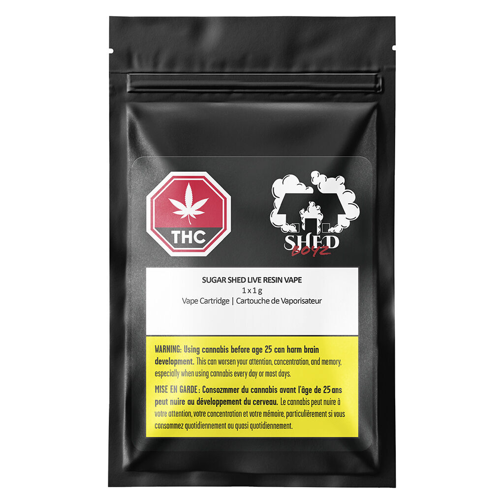 Sugar Shed Live Resin Vape 510 Thread Cartridge