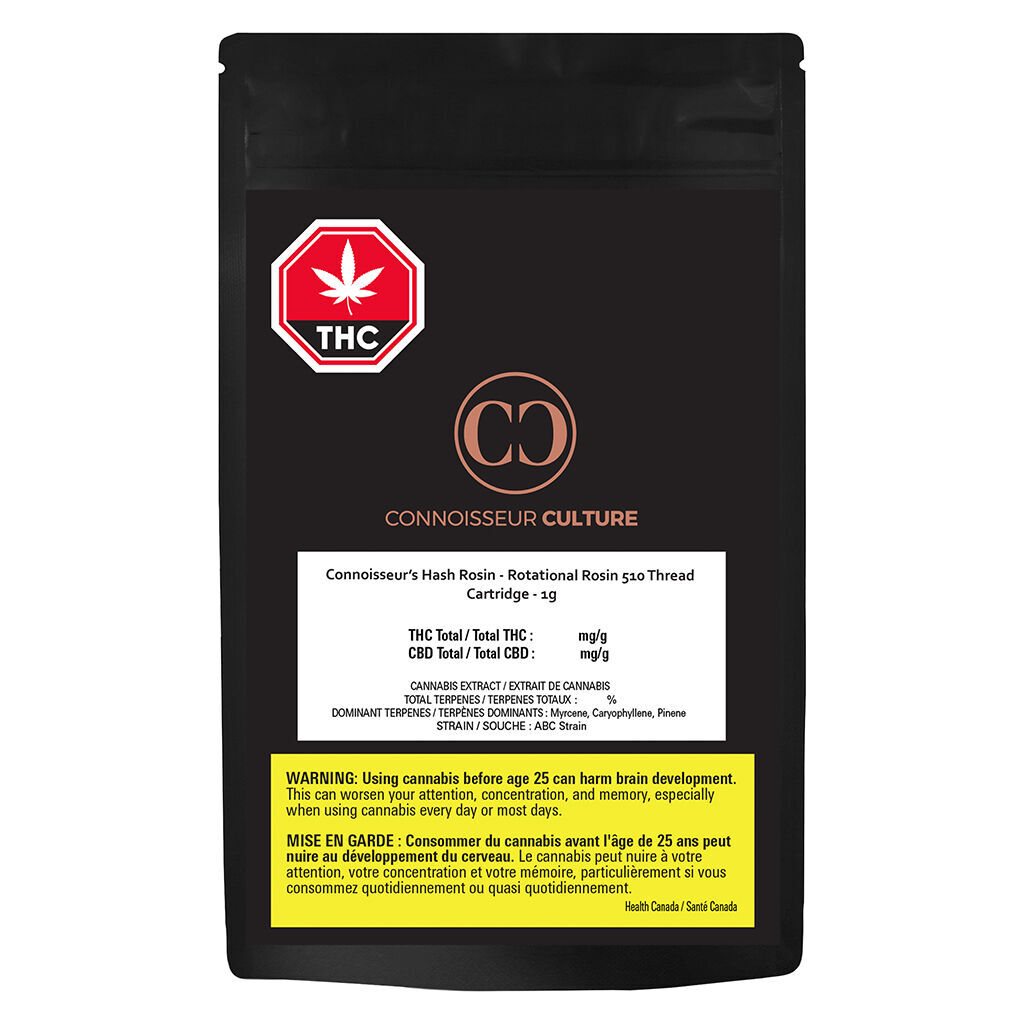 Connoisseur's Hash Rosin - Rotational R 510 Thread Cartridge