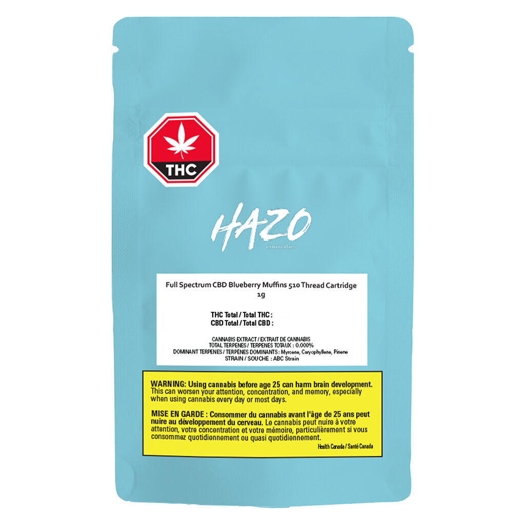 Full Spectrum CBD Blueberry Muffins 510 Thread Cartridge