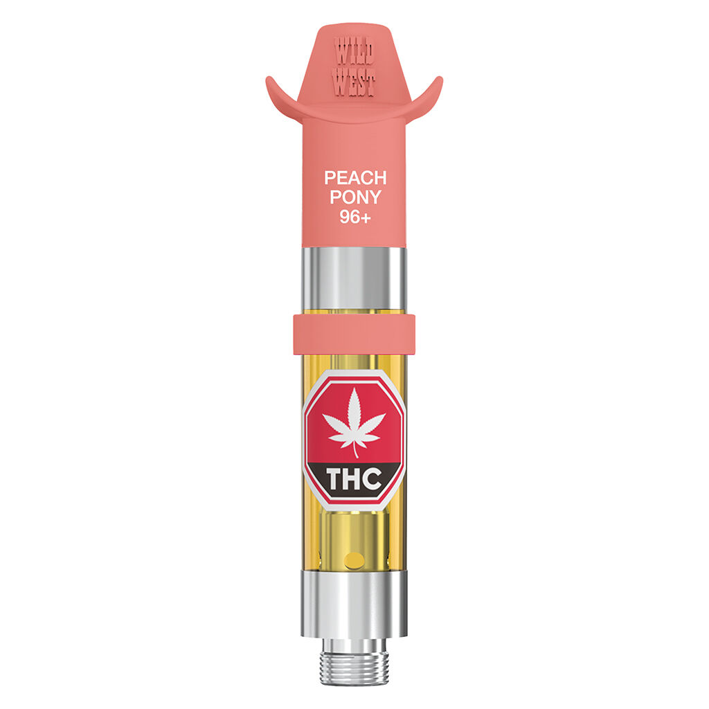 Wild West - 96+ Peach Pony Liquid Diamonds 510 Thread Cartridge 0.95g Main Image