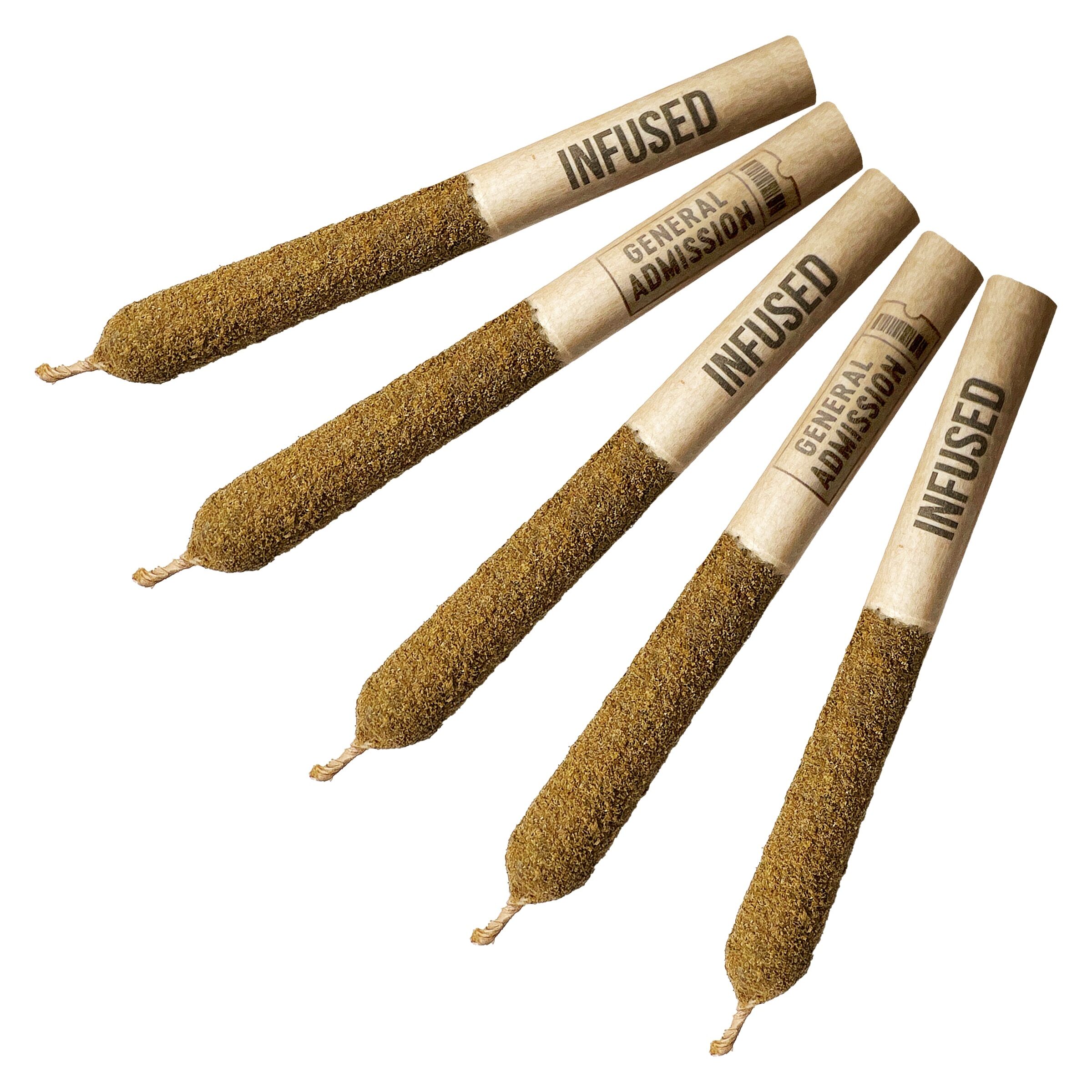 General - Admission Taster Pack Distillate Infused Pre Rolls - Blend - 5x0.5g
