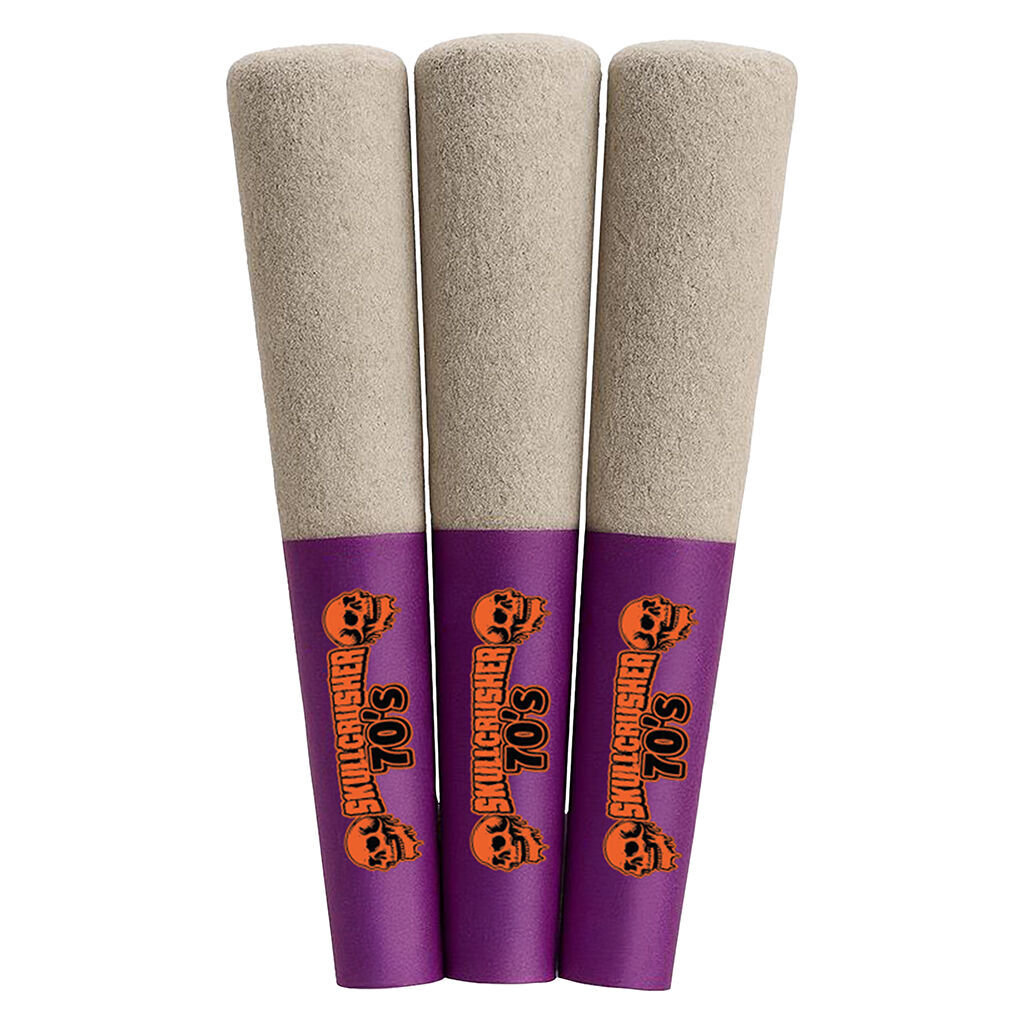 Skullcrusher 70's by RAD - Grape - Quad Diamond Infused 3x0.45g Pre-Rolls Main Image