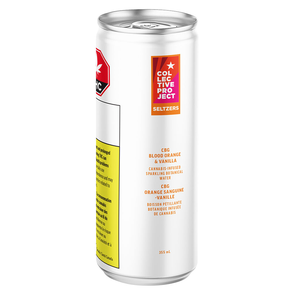 CBG Blood Orange & Vanilla Sparkling Botanical Water Beverage - Blend - 355ml