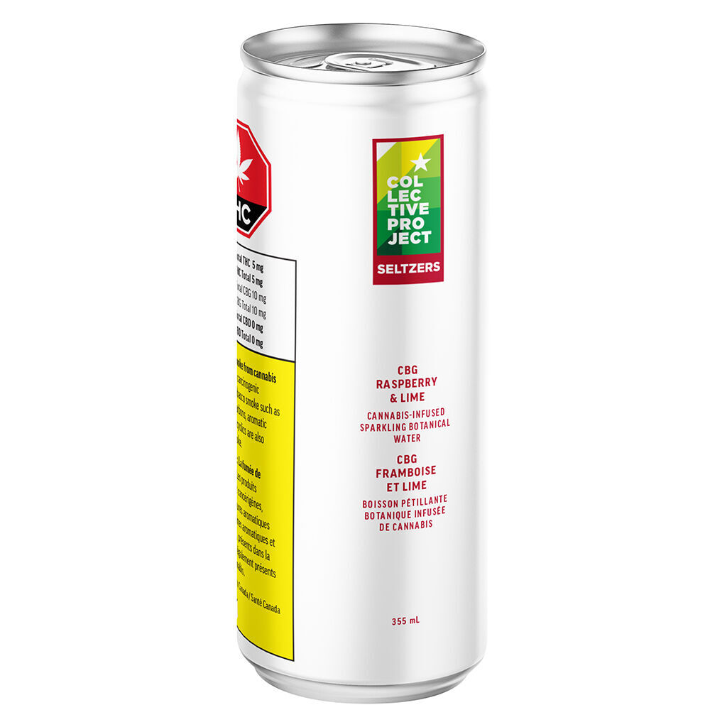 CBG Raspberry & Lime Sparkling Botanical Water Beverage - Blend - 355ml