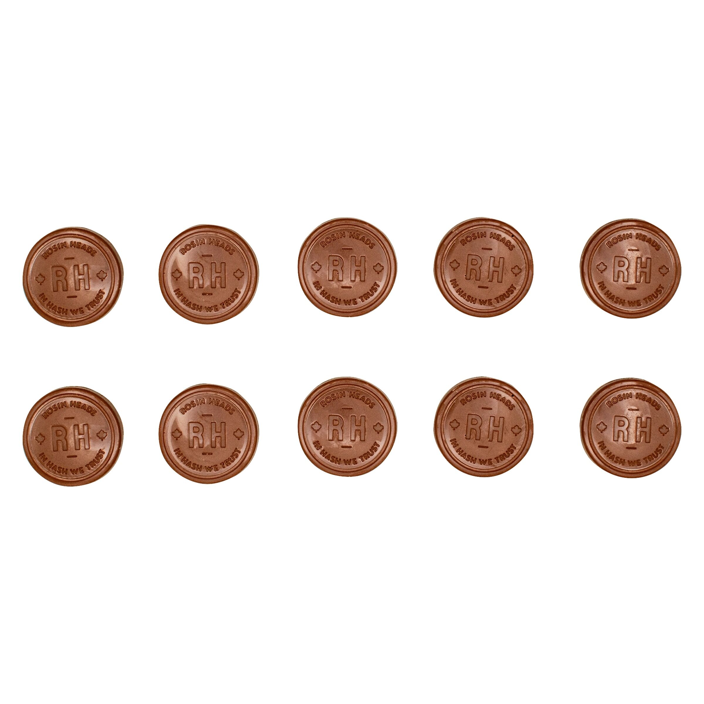 Rosin Heads - Milk Chocolate Hash Rosin Coin - 10x1 Pack