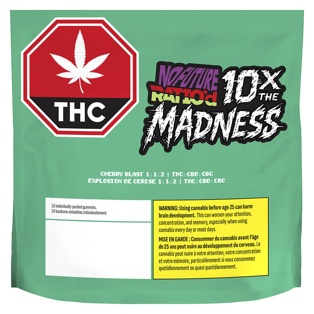 10X the Madness: Ratio'd Cherry Blast 1:1:2 THC/CBD/CBC