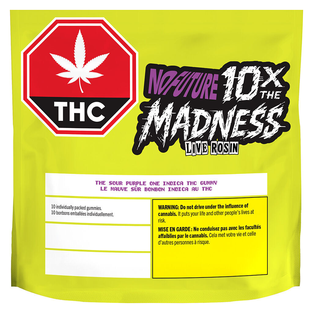10X The Madness The Sour Purple One - Live Rosin Indica