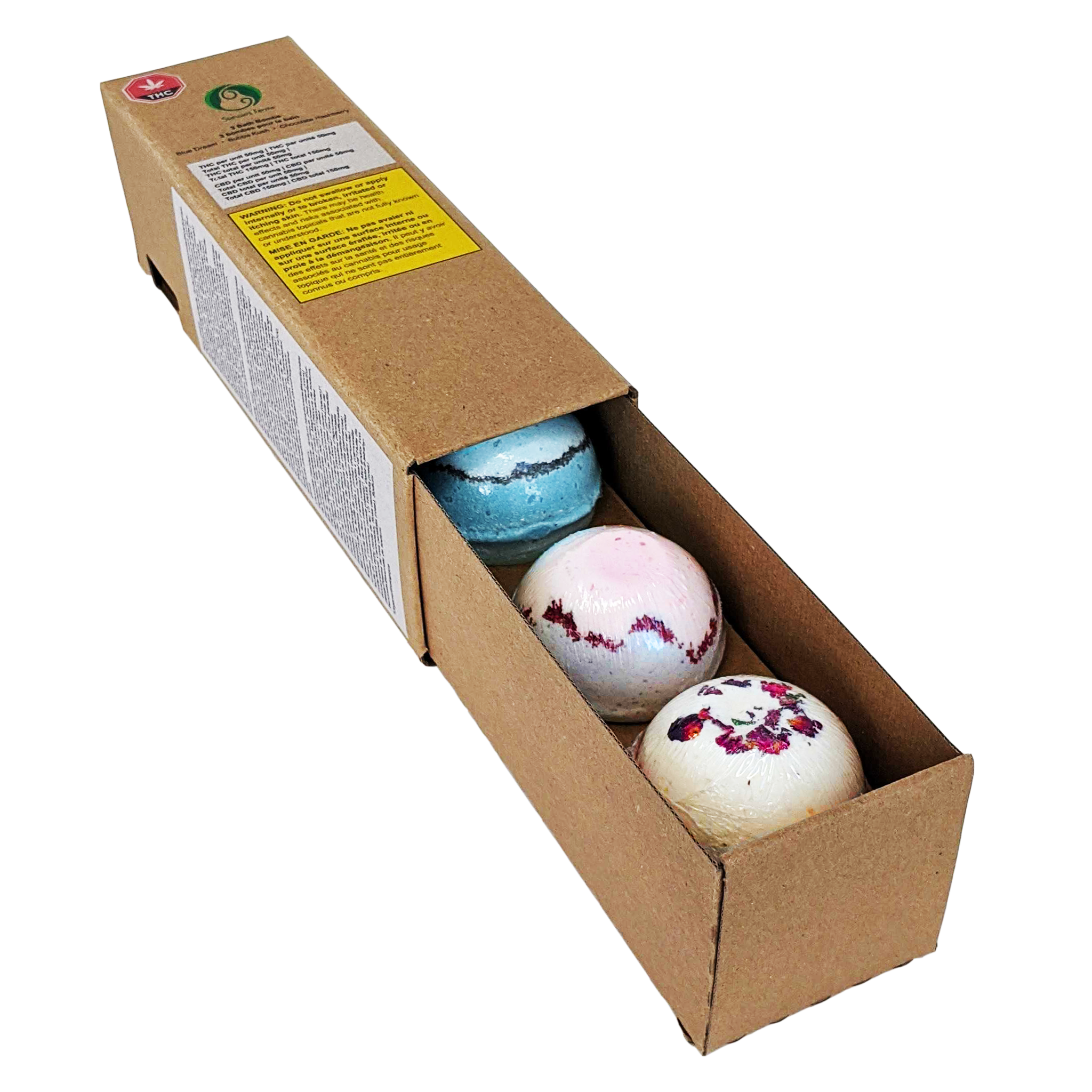 Blue Dream-Chocolate Hash Berry-Bubba Kush Bath Bomb 3x130g